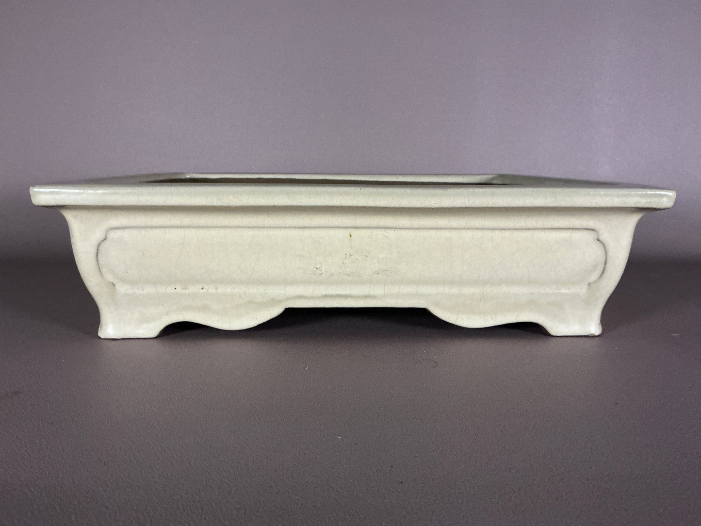 YAMAAKI 3rd Generation (Kataoka Toshio) "爪描き"- 常滑-37.3cm Rectangular White-Glazed