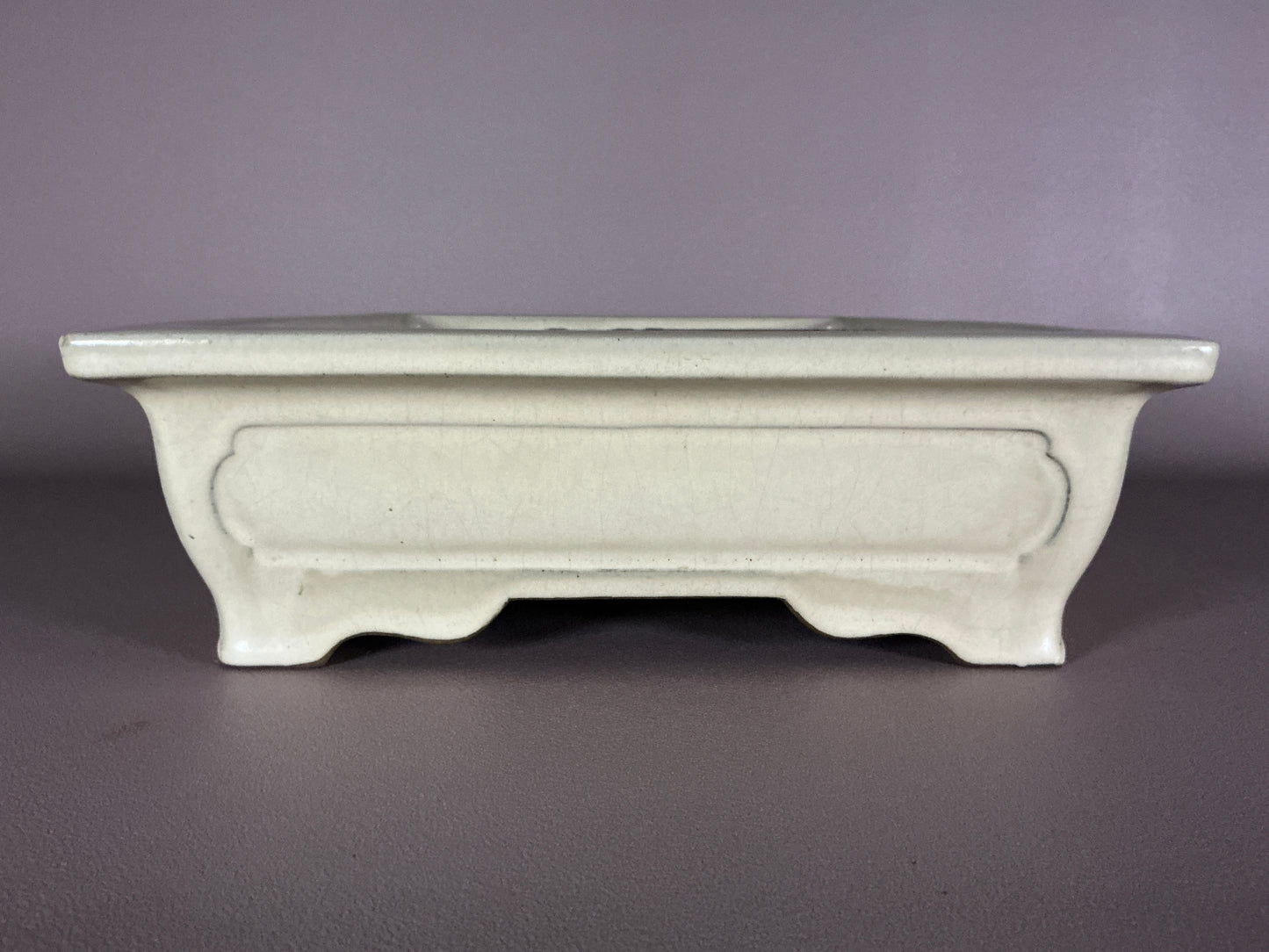 YAMAAKI 3rd Generation (Kataoka Toshio) "爪描き"- 常滑-37.3cm Rectangular White-Glazed