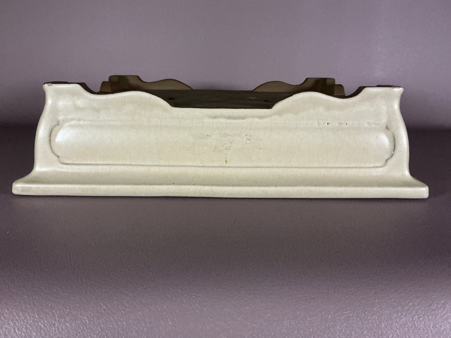YAMAAKI 3rd Generation (Kataoka Toshio) "爪描き"- 常滑-37.3cm Rectangular White-Glazed