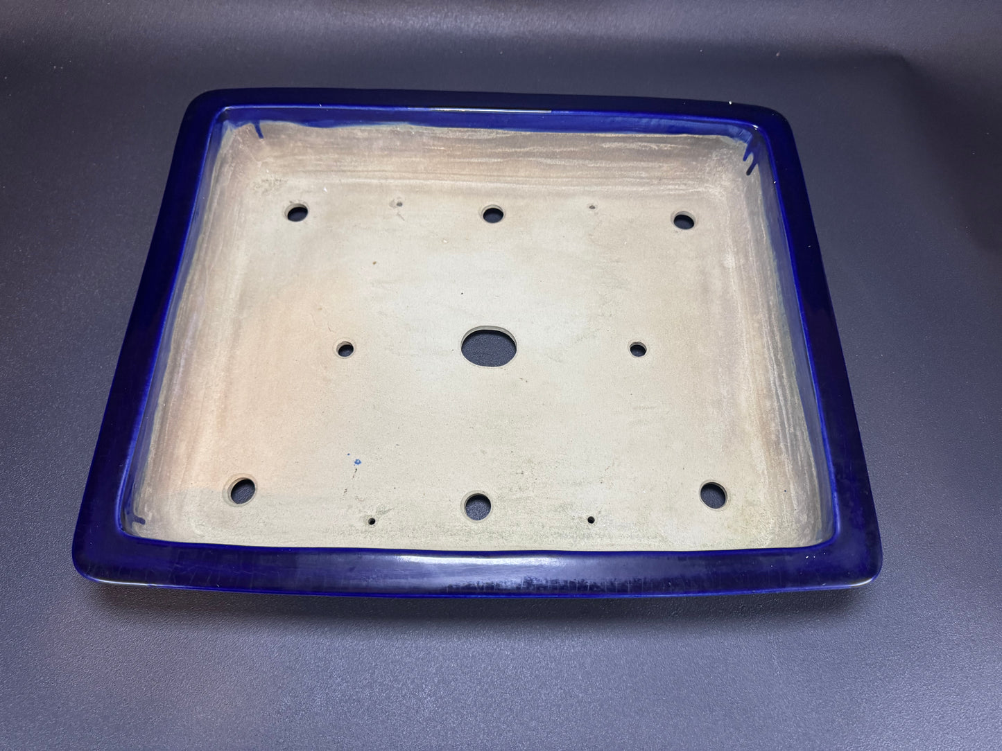 TERAHATA Mazan (Mayama Mazan) 常滑 49cm Rectangular Glazed (Ruri-iro)