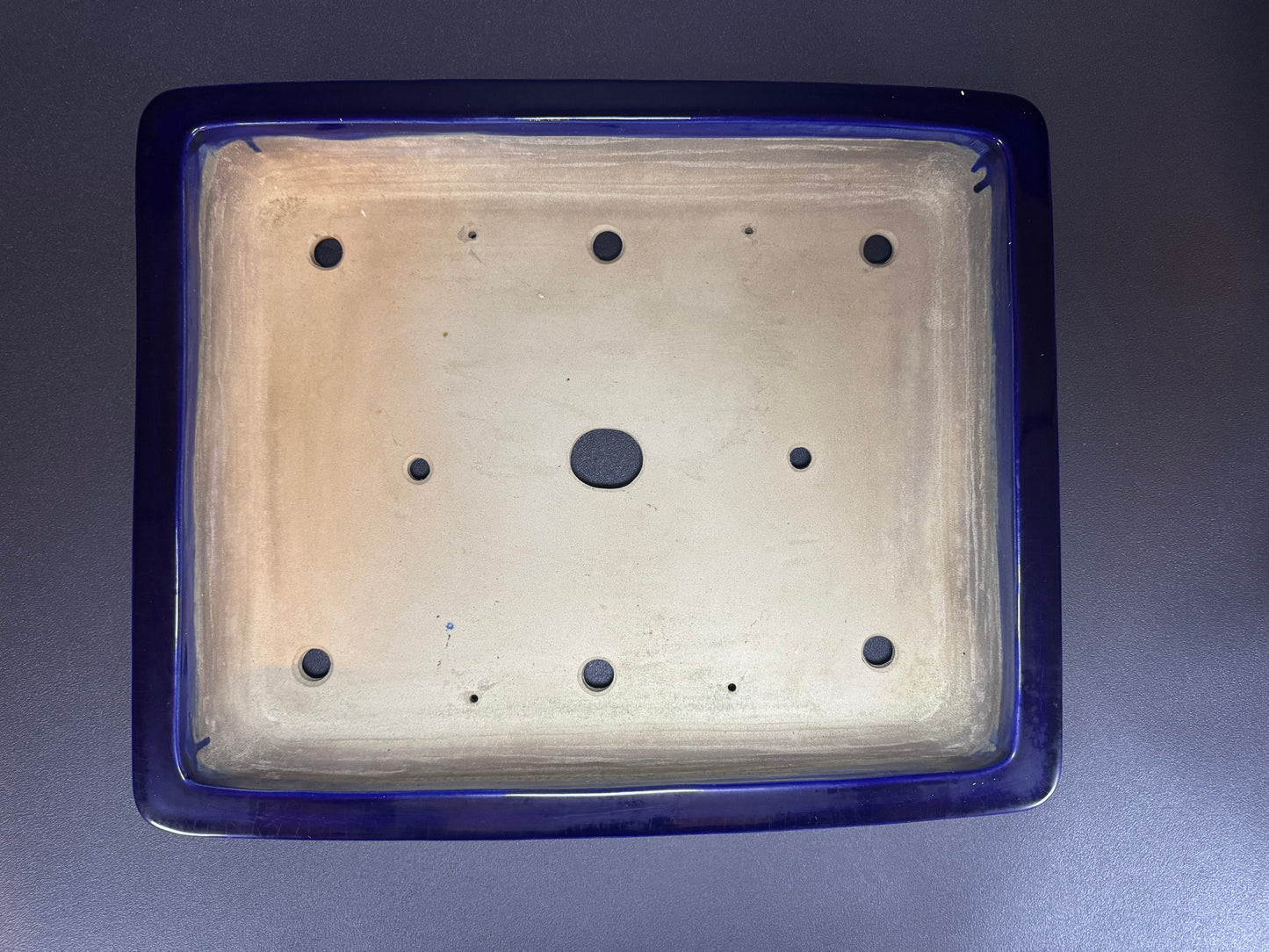 TERAHATA Mazan (Mayama Mazan) 常滑 49cm Rectangular Glazed (Ruri-iro)