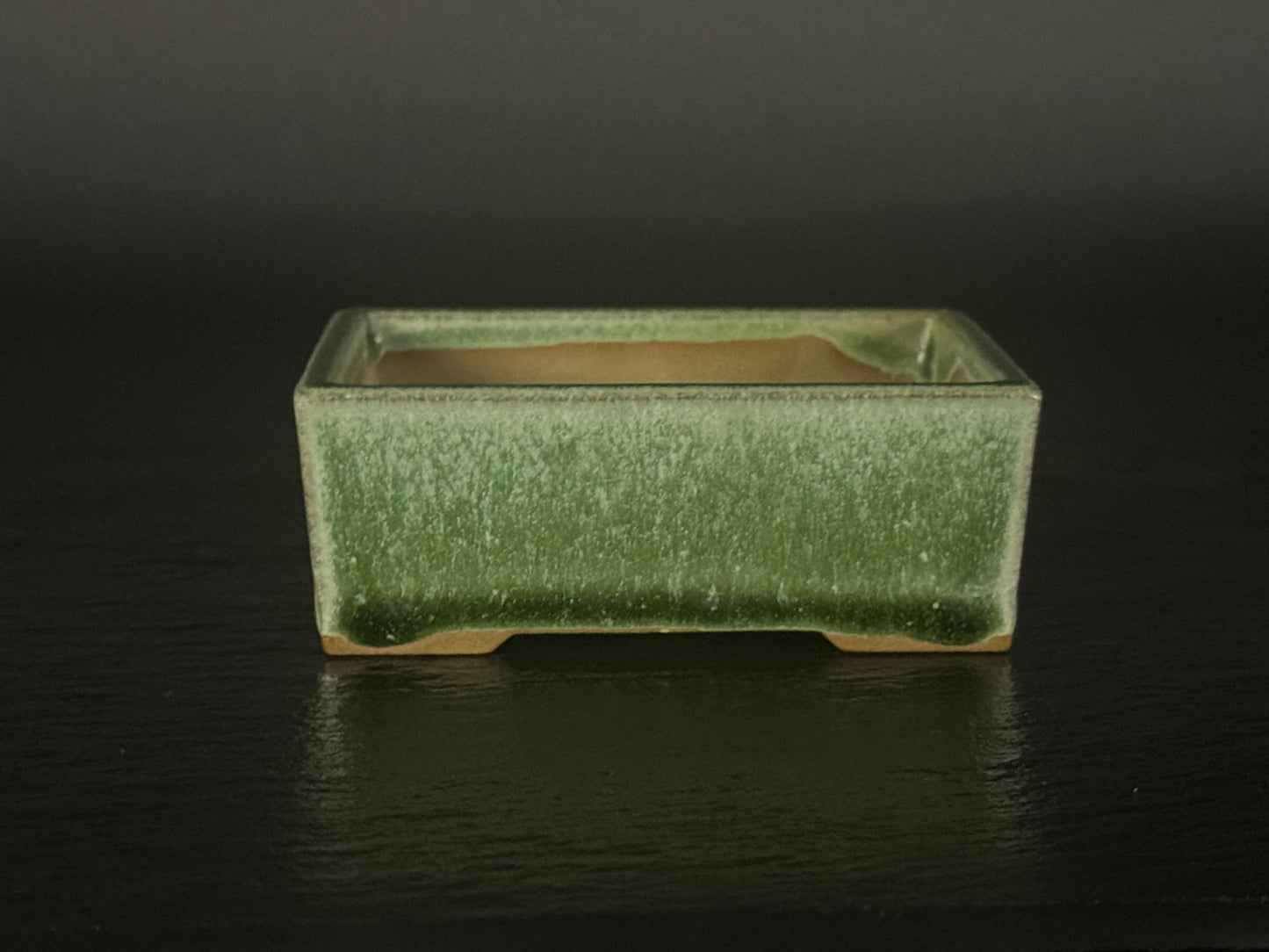 YOZAN  耀山Tokoname 9.2cm Rectangular Green Oribe Glaze