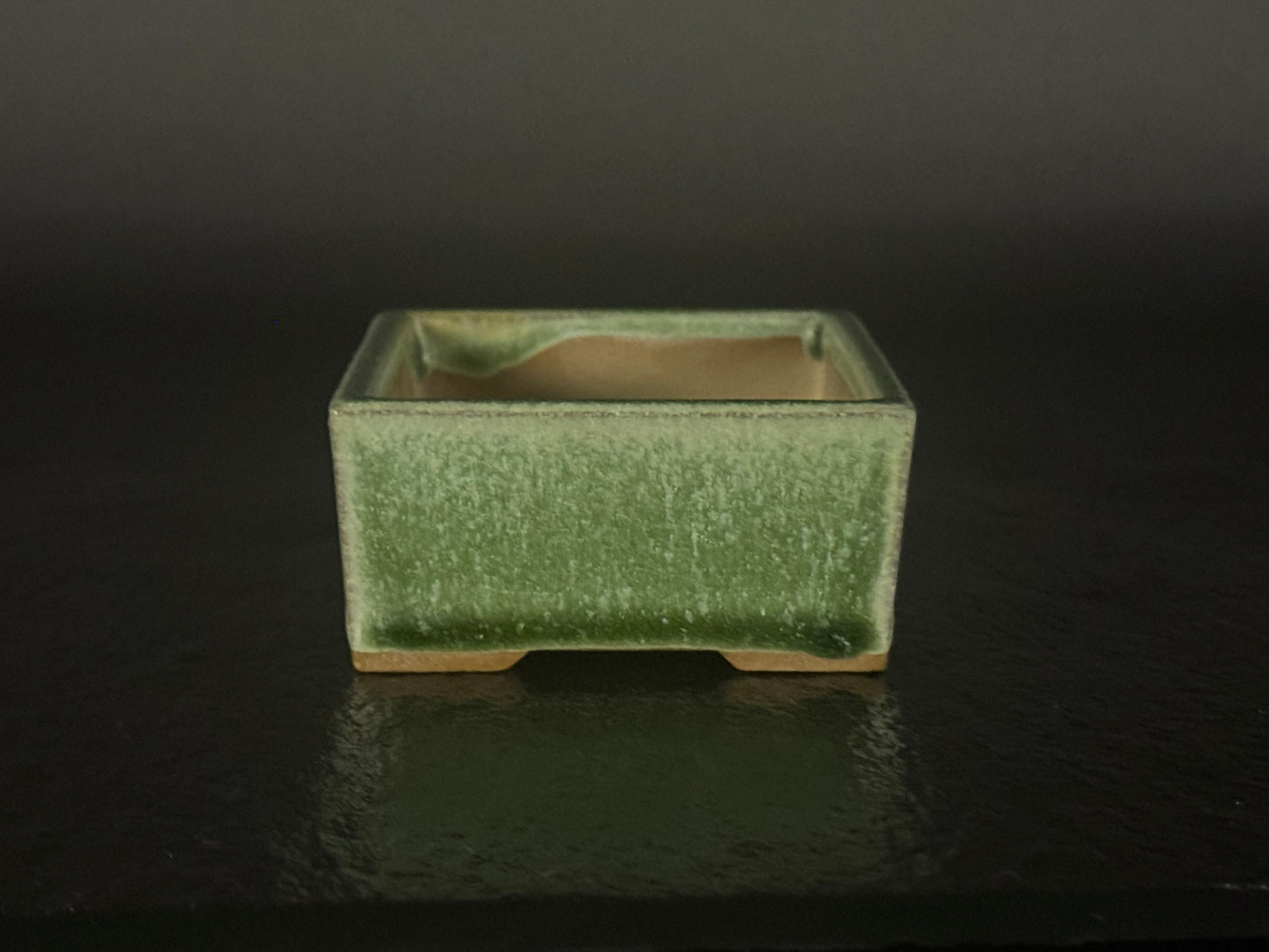 YOZAN  耀山Tokoname 9.2cm Rectangular Green Oribe Glaze