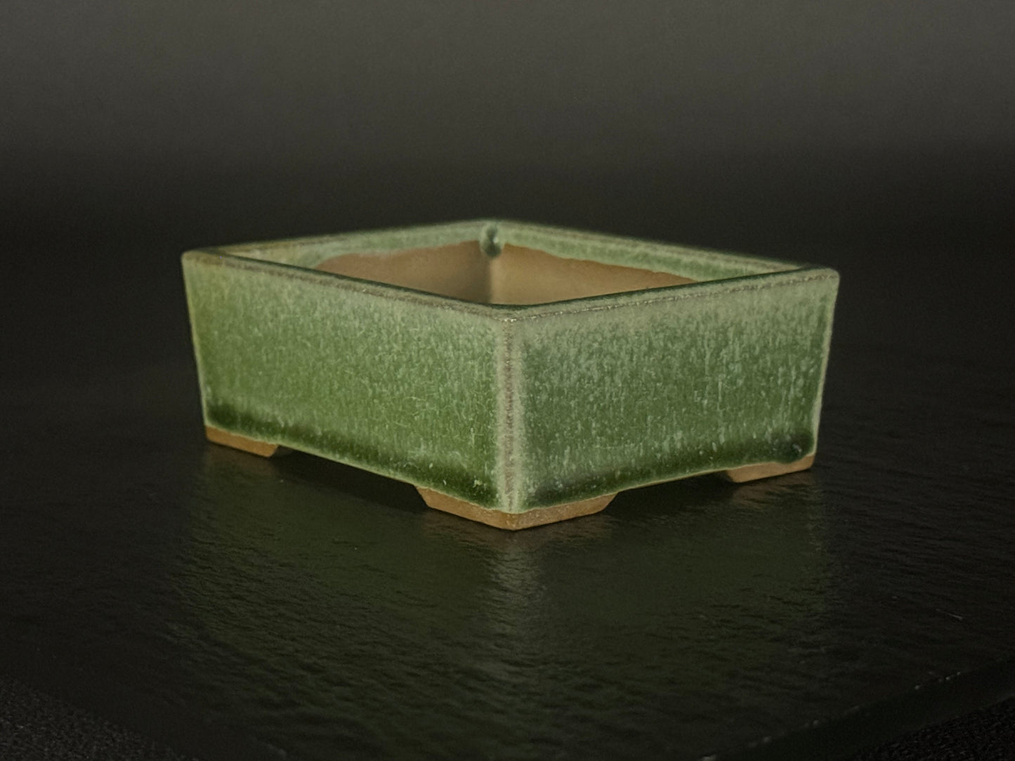 YOZAN  耀山Tokoname 9.2cm Rectangular Green Oribe Glaze
