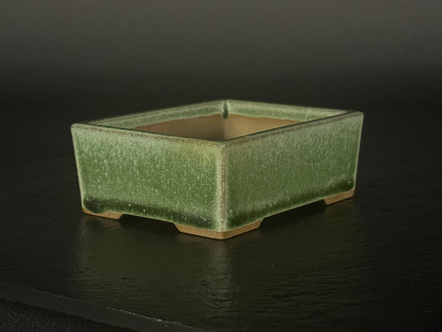 YOZAN  耀山Tokoname 9.2cm Rectangular Green Oribe Glaze