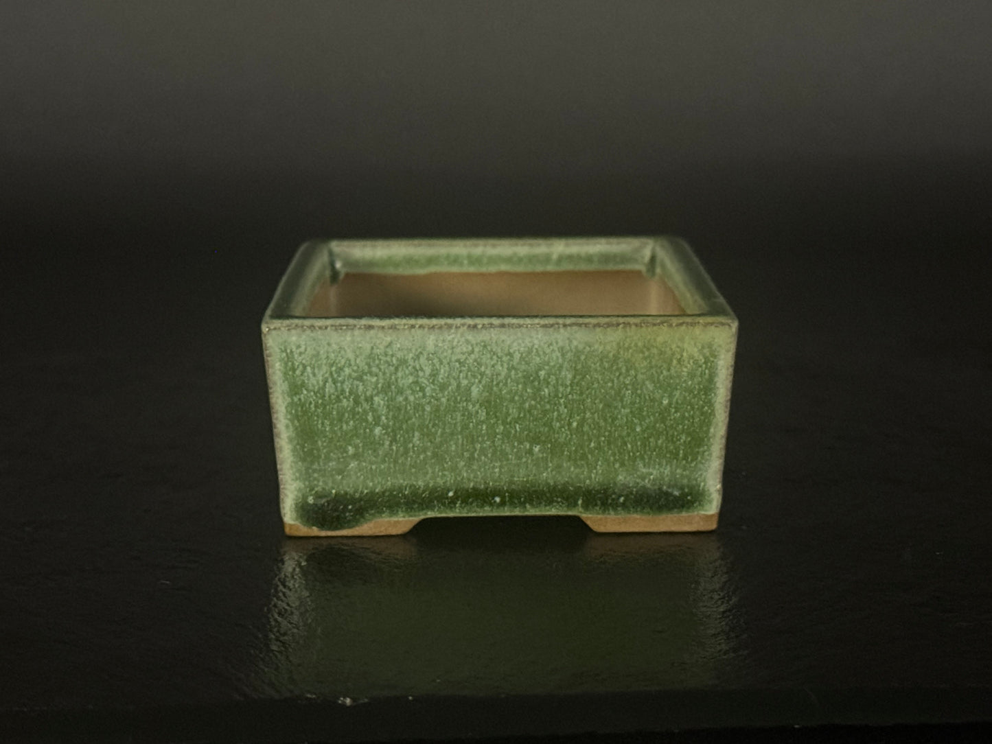 YOZAN  耀山Tokoname 9.2cm Rectangular Green Oribe Glaze