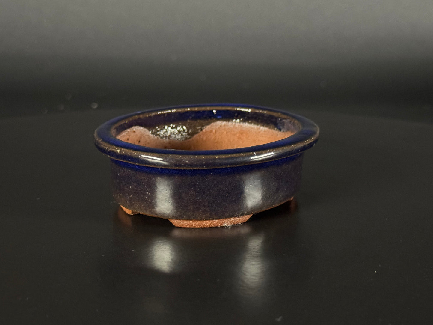 EIMEI; (Hideaki Shimizu) 常滑oval, lapis lazuli glazed 9.5cm