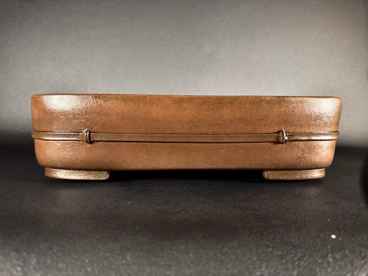SANPOU (春日三峰, (Saida Miyozo 斎田三四三) - 常滑 - 43.5cm Rectangle Bamboo motif (NOT FOR SALE! )