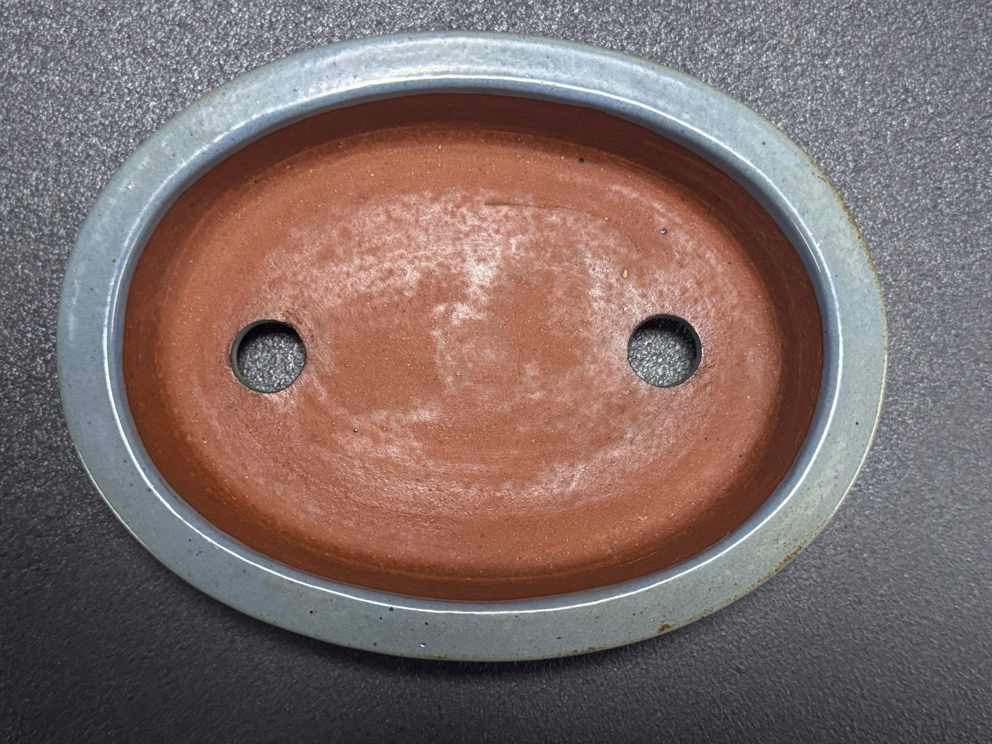 IKKO一洸 (Watanabe Kazuhiro 渡邉一弘) – 常滑 -31.3cm oval Celadon Blue Glaze (青釉 – Seiyū)