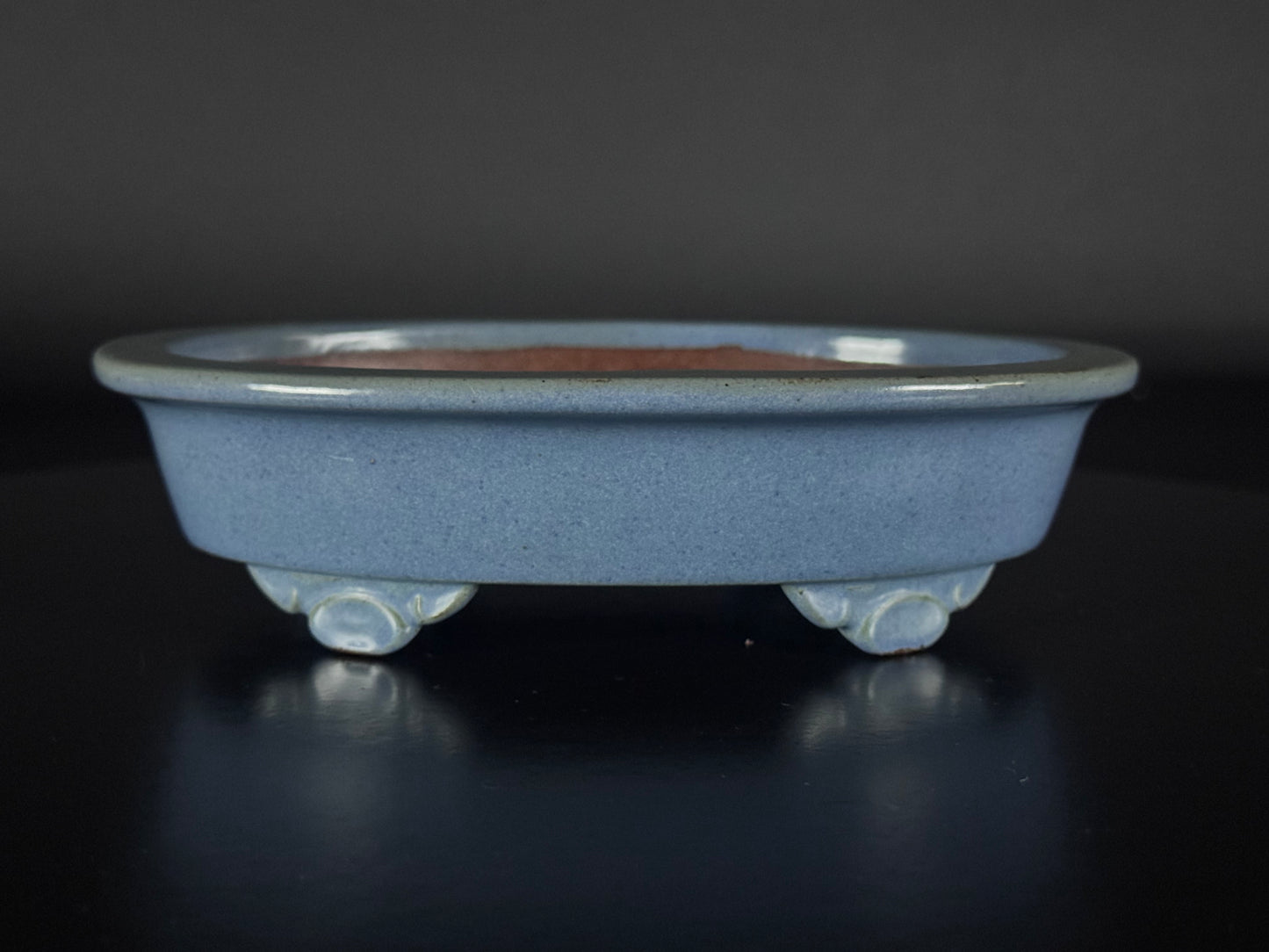 IKKO一洸 (Watanabe Kazuhiro 渡邉一弘) – 常滑 -31.3cm oval Celadon Blue Glaze (青釉 – Seiyū)