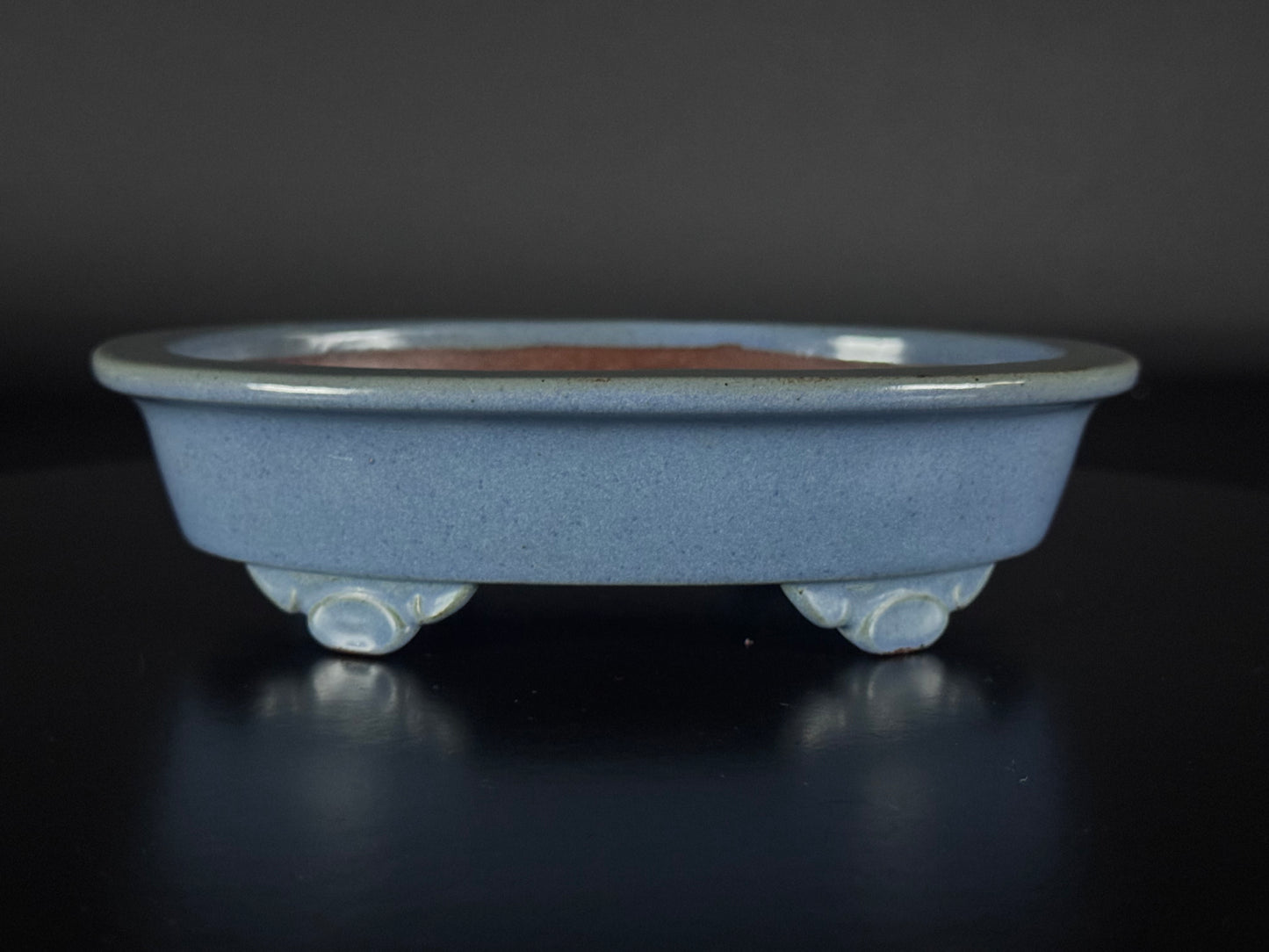 IKKO一洸 (Watanabe Kazuhiro 渡邉一弘) – 常滑 -31.3cm oval Celadon Blue Glaze (青釉 – Seiyū)
