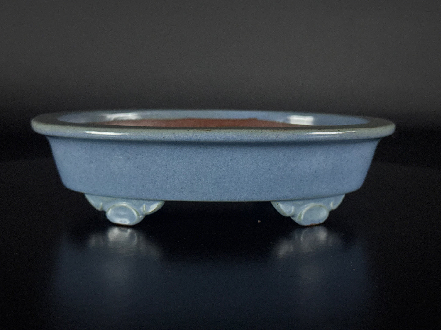 IKKO一洸 (Watanabe Kazuhiro 渡邉一弘) – 常滑 -31.3cm oval Celadon Blue Glaze (青釉 – Seiyū)