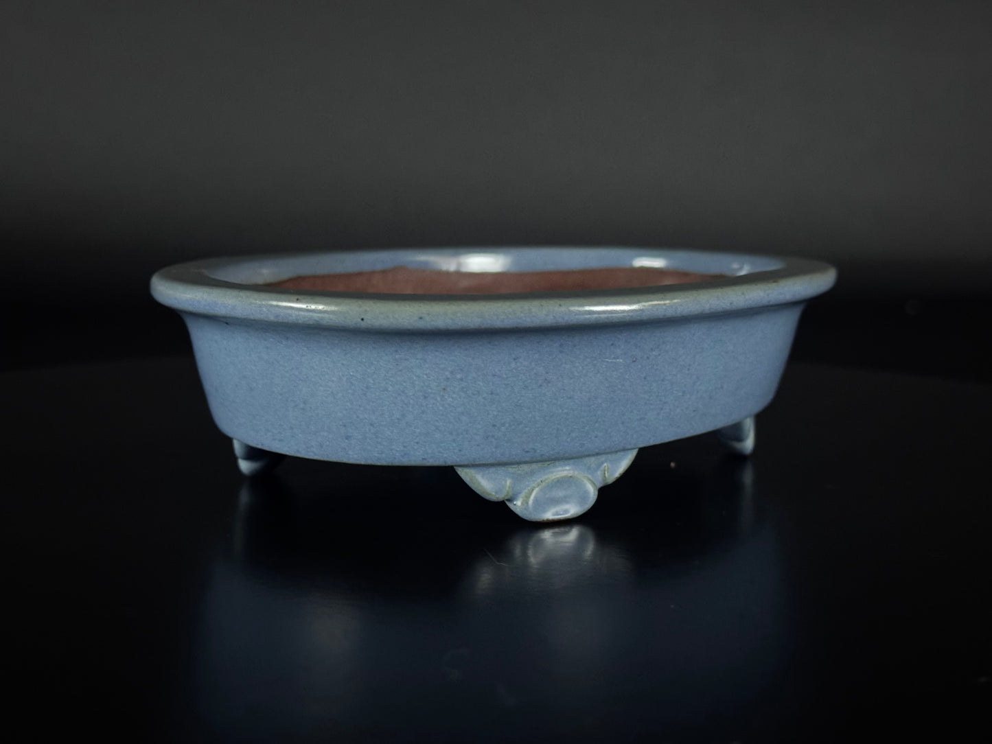 IKKO一洸 (Watanabe Kazuhiro 渡邉一弘) – 常滑 -31.3cm oval Celadon Blue Glaze (青釉 – Seiyū)