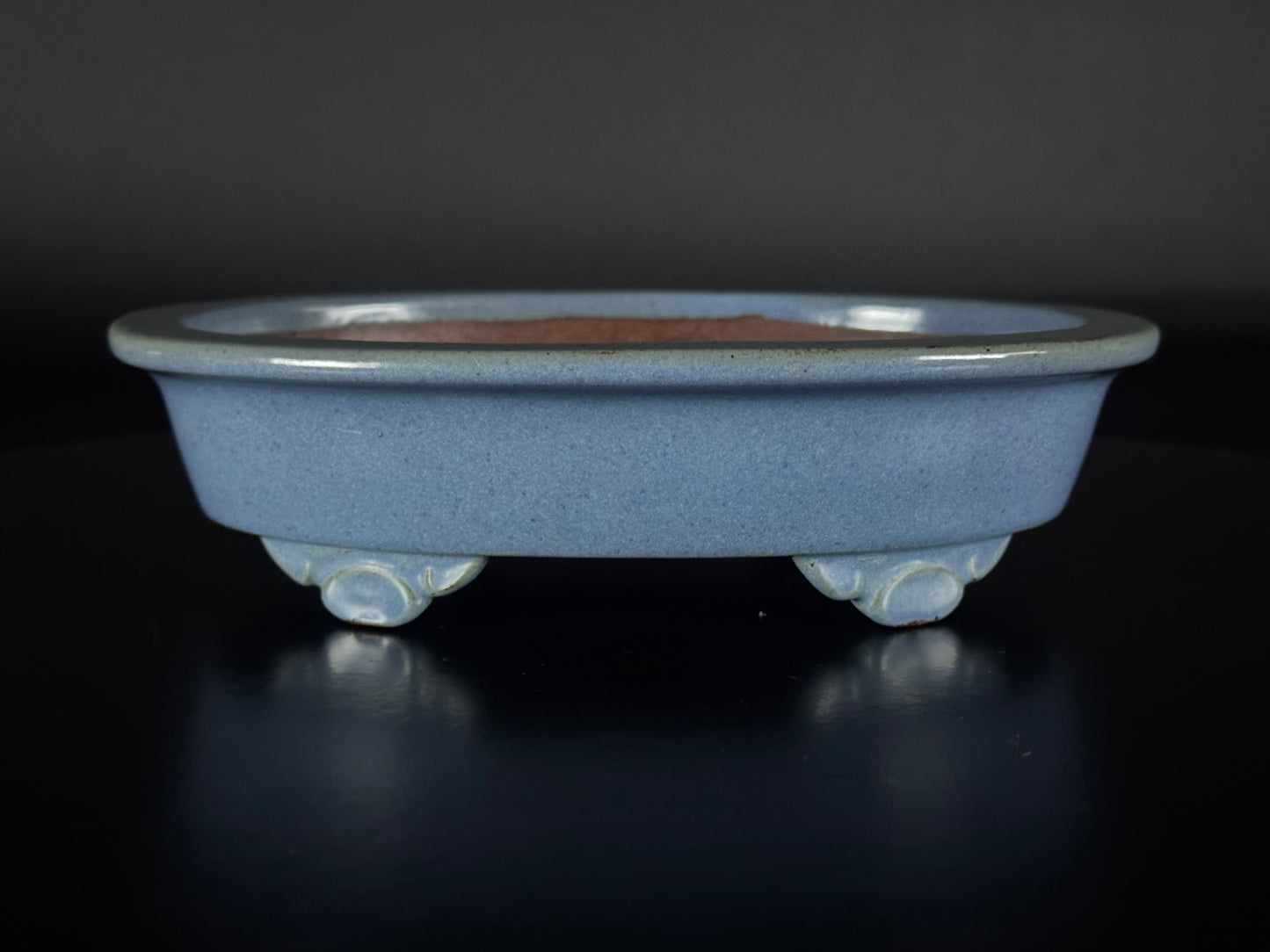 IKKO一洸 (Watanabe Kazuhiro 渡邉一弘) – 常滑 -31.3cm oval Celadon Blue Glaze (青釉 – Seiyū)