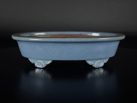 IKKO一洸 (Watanabe Kazuhiro 渡邉一弘) – 常滑 -31.3cm oval Celadon Blue Glaze (青釉 – Seiyū)
