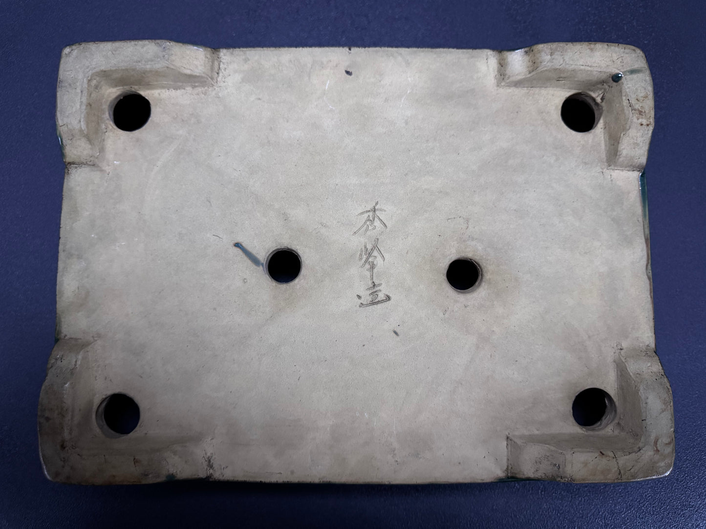 SHUUHOU (Kataoka Susumu), Tokoname, size 37.4cm, rectangular, Green glazed