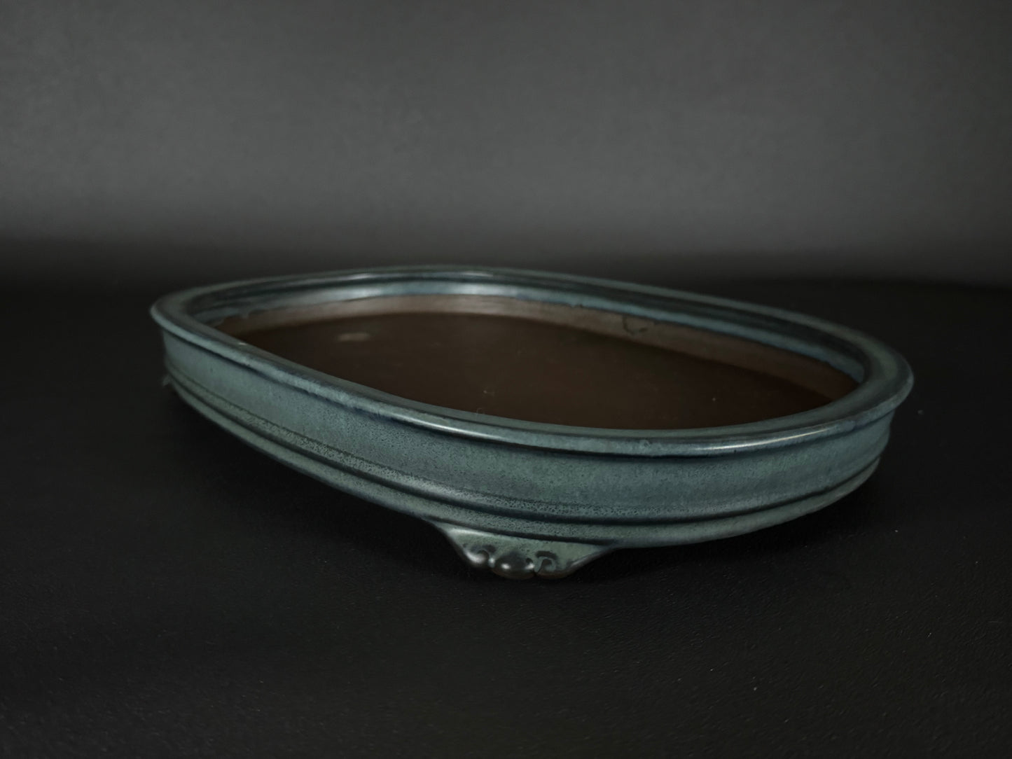 Tosui 東水- (常滑) -37.5cm oval, celadon glaze (青磁釉)