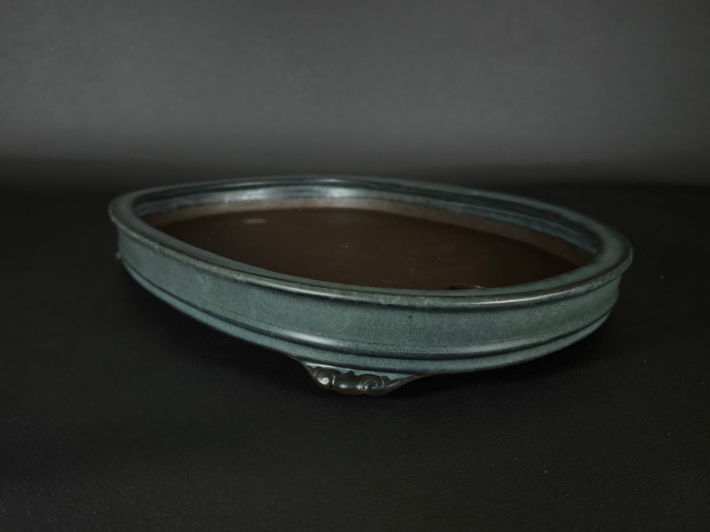 Tosui 東水- (常滑) -37.5cm oval, celadon glaze (青磁釉)