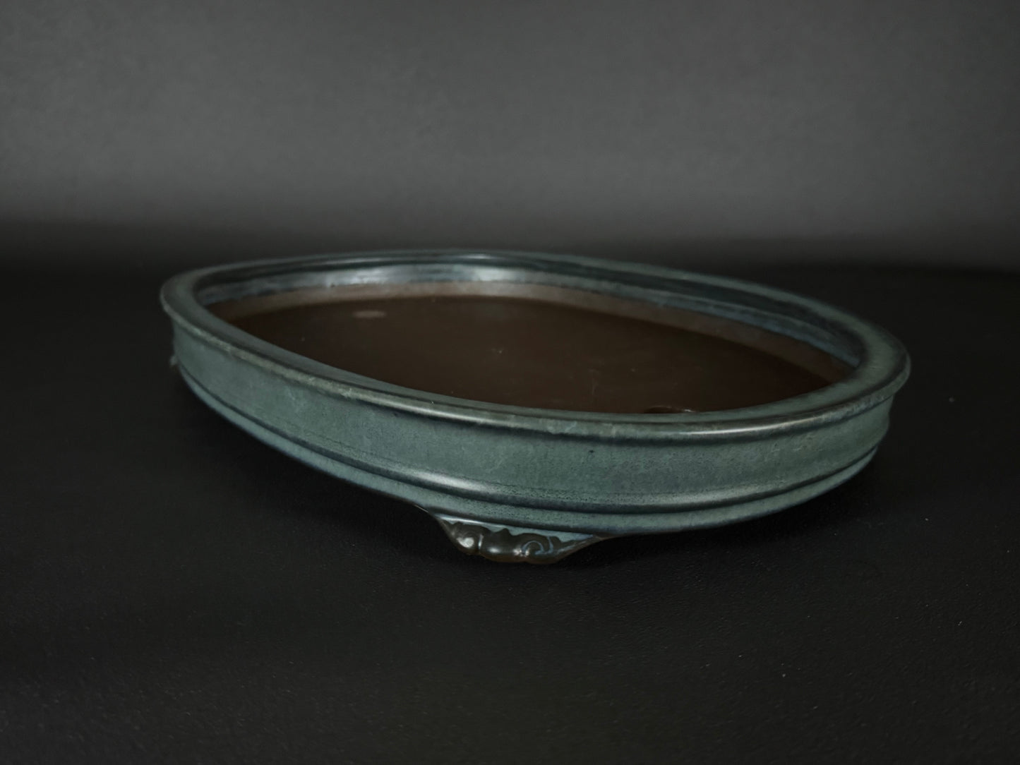 Tosui 東水- (常滑) -37.5cm oval, celadon glaze (青磁釉)