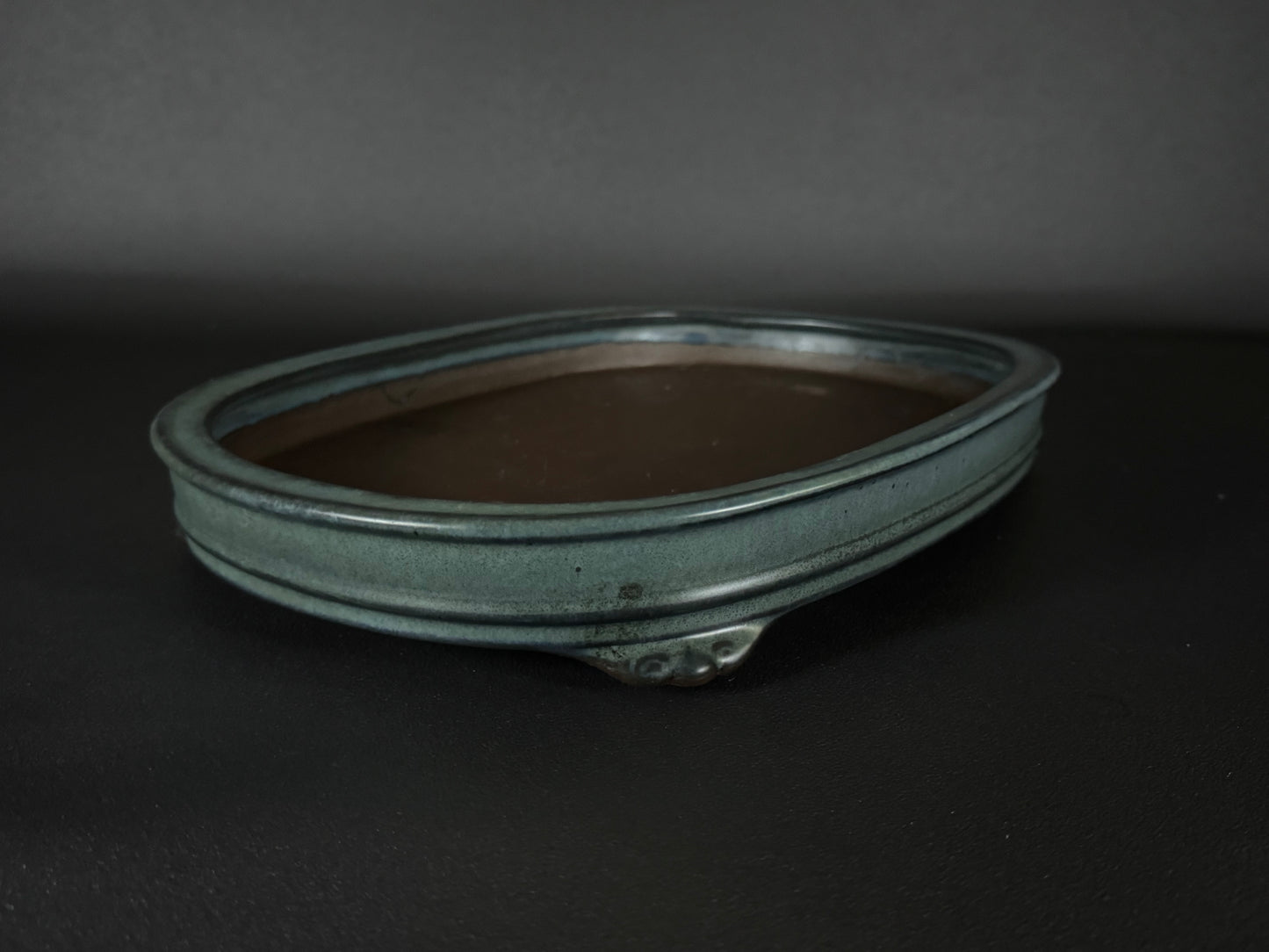 Tosui 東水- (常滑) -37.5cm oval, celadon glaze (青磁釉)