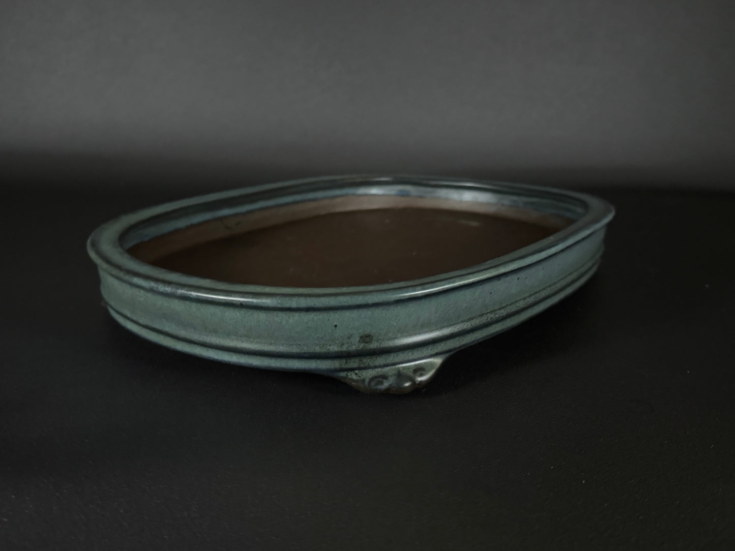 Tosui 東水- (常滑) -37.5cm oval, celadon glaze (青磁釉)