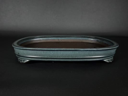 Tosui 東水- (常滑) -37.5cm oval, celadon glaze (青磁釉)