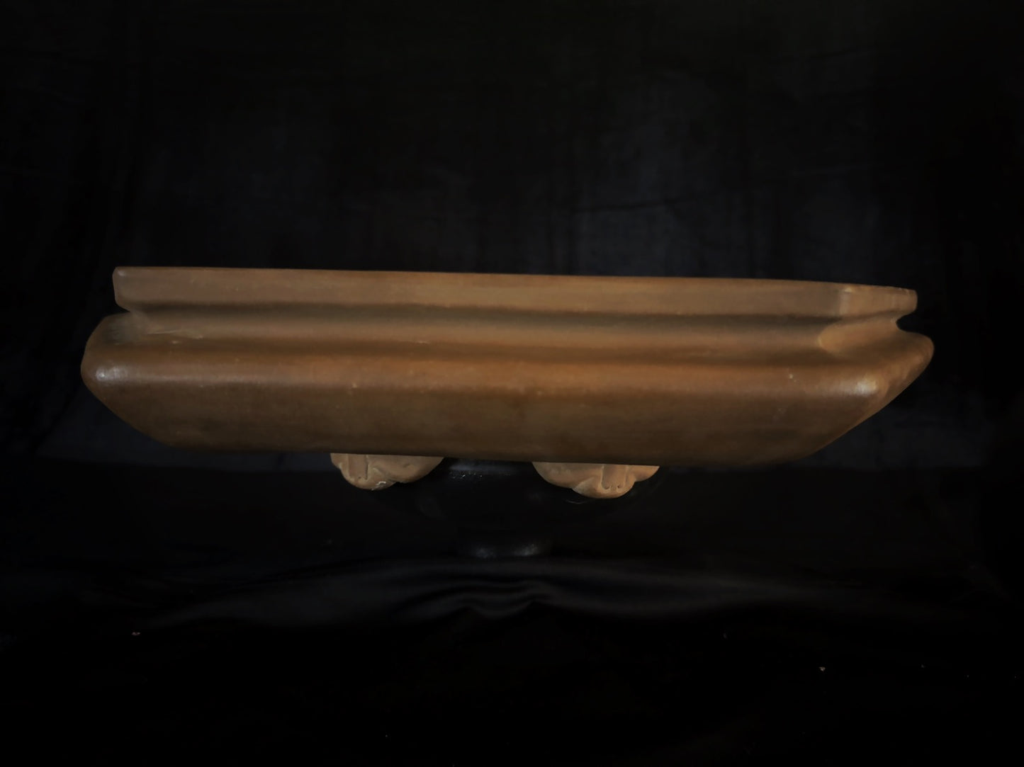 Antique Bonsai Pot – Taisho Era (1912–1926) – Watanabe Keizo (渡辺慶三), Tokoname (常滑) - 45cm Hexagonal