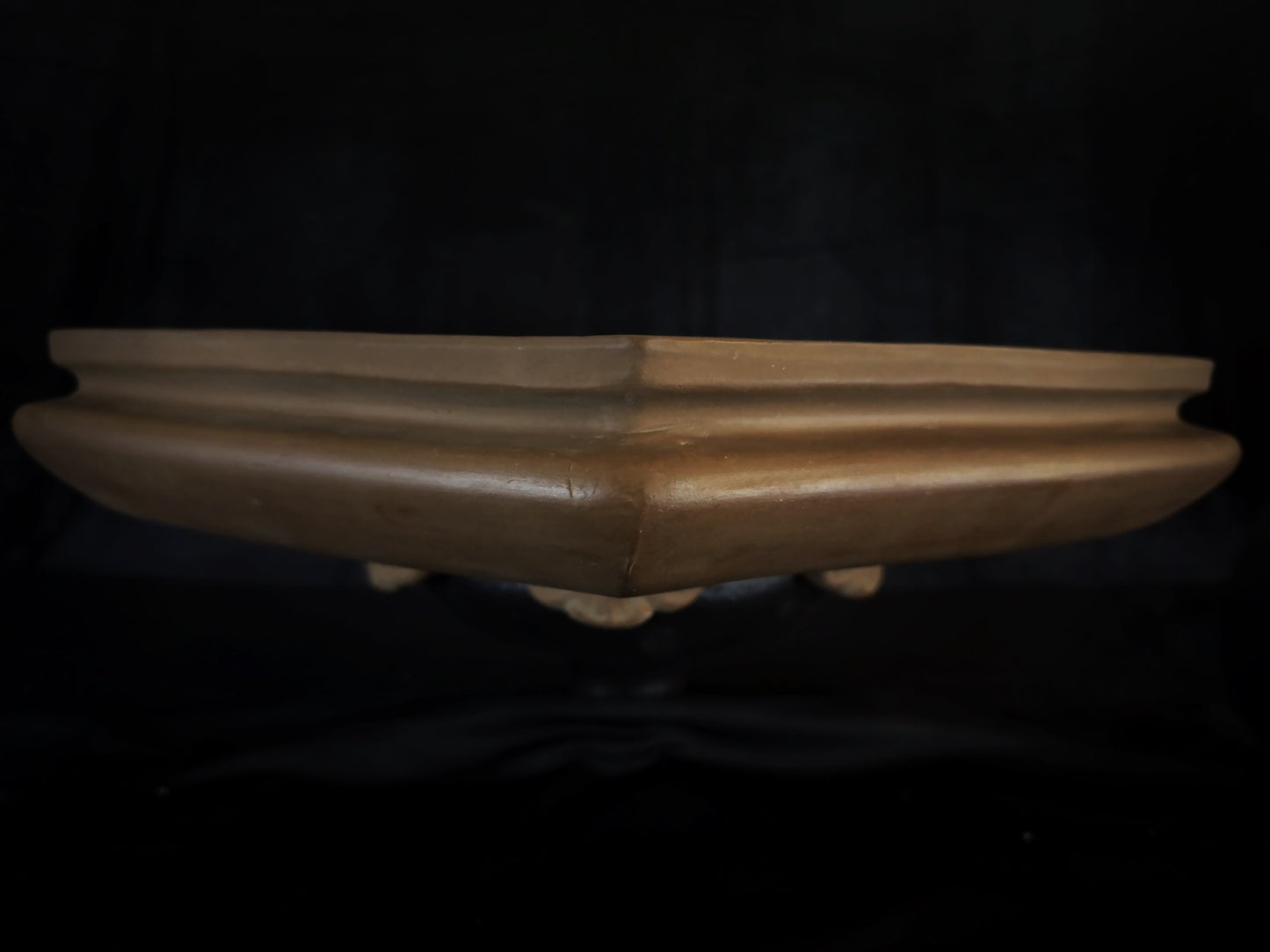 Antique Bonsai Pot – Taisho Era (1912–1926) – Watanabe Keizo (渡辺慶三), Tokoname (常滑) - 45cm Hexagonal