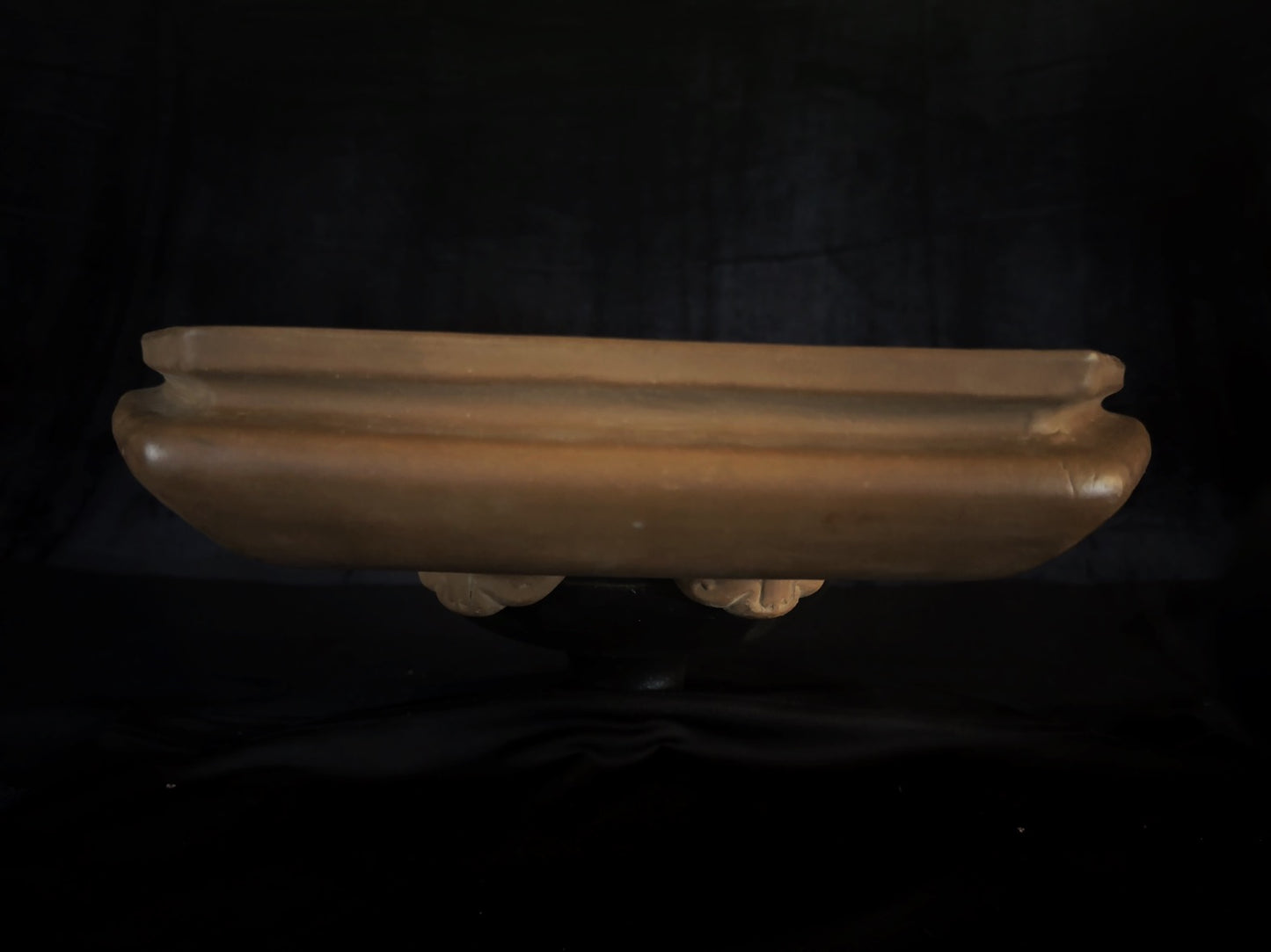 Antique Bonsai Pot – Taisho Era (1912–1926) – Watanabe Keizo (渡辺慶三), Tokoname (常滑) - 45cm Hexagonal