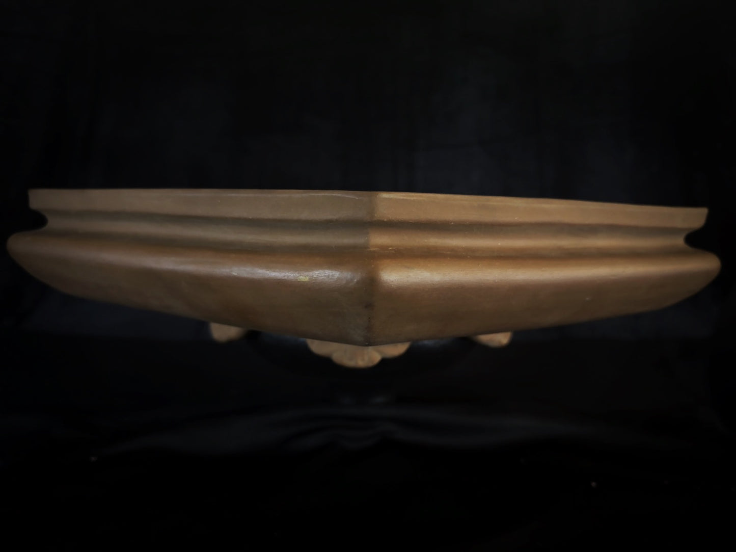 Antique Bonsai Pot – Taisho Era (1912–1926) – Watanabe Keizo (渡辺慶三), Tokoname (常滑) - 45cm Hexagonal