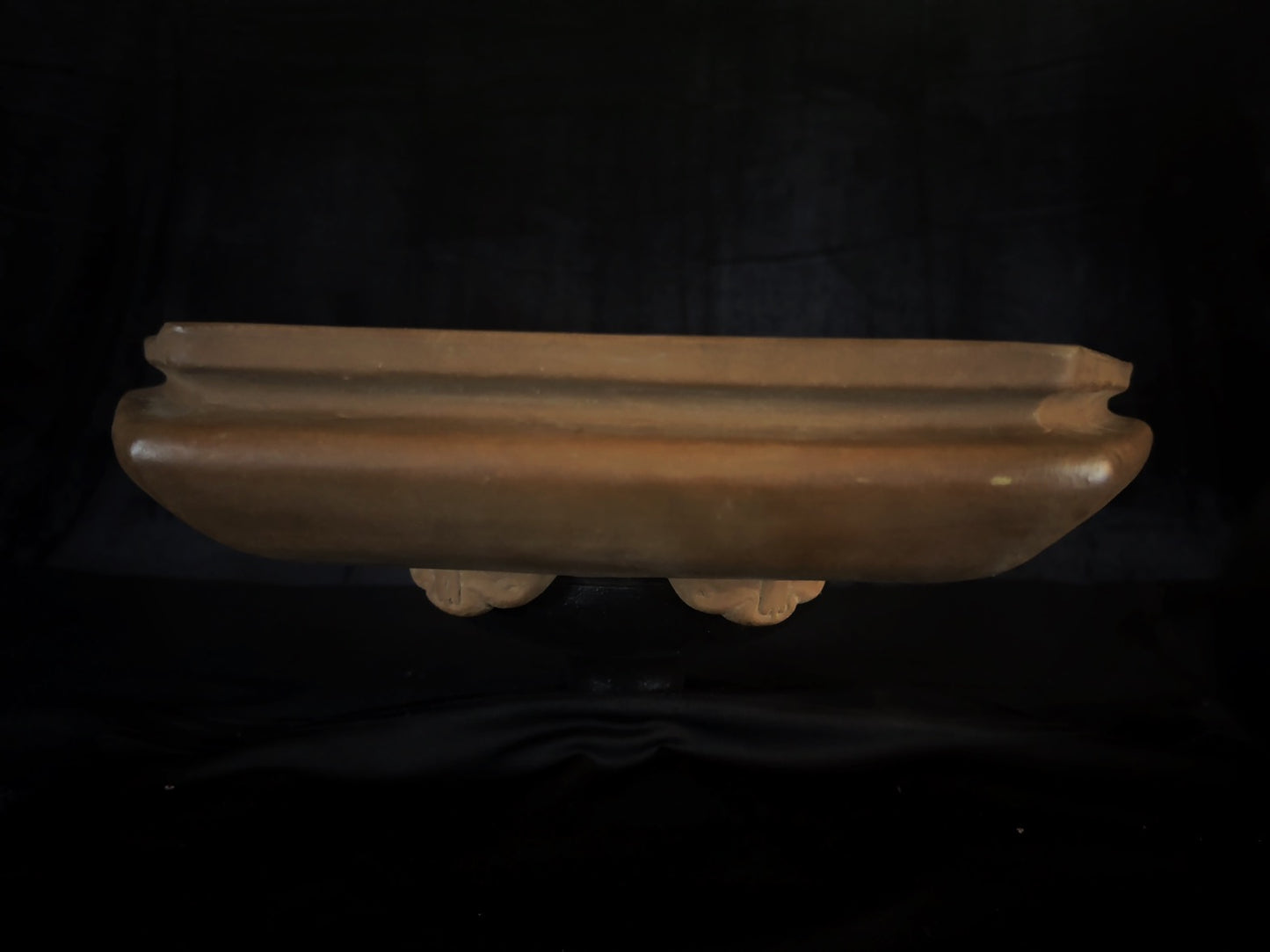 Antique Bonsai Pot – Taisho Era (1912–1926) – Watanabe Keizo (渡辺慶三), Tokoname (常滑) - 45cm Hexagonal