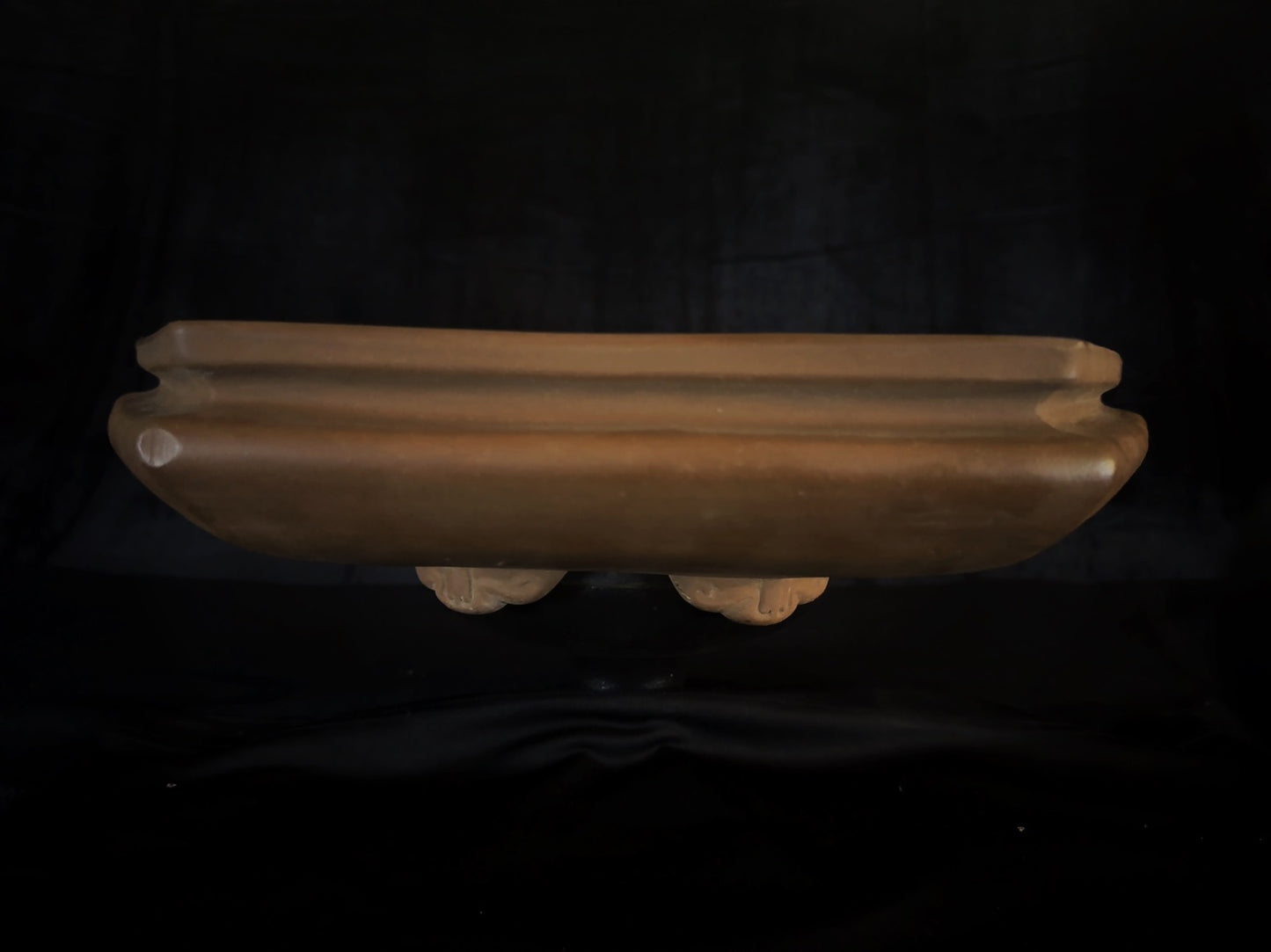 Antique Bonsai Pot – Taisho Era (1912–1926) – Watanabe Keizo (渡辺慶三), Tokoname (常滑) - 45cm Hexagonal