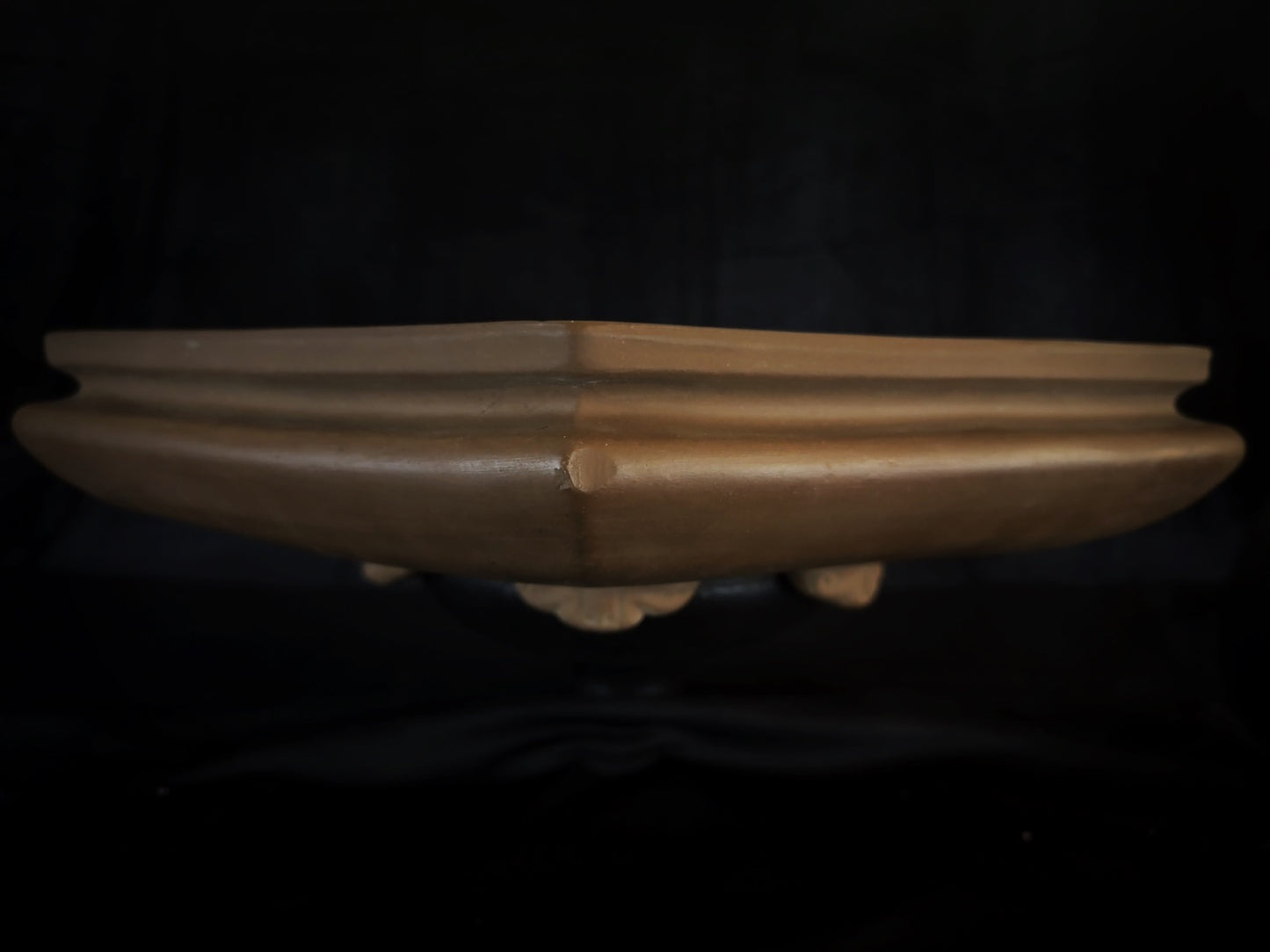 Antique Bonsai Pot – Taisho Era (1912–1926) – Watanabe Keizo (渡辺慶三), Tokoname (常滑) - 45cm Hexagonal
