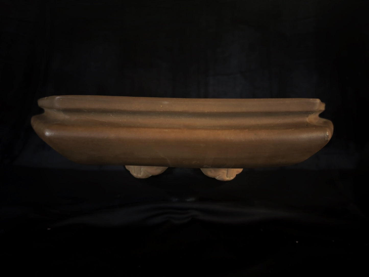 Antique Bonsai Pot – Taisho Era (1912–1926) – Watanabe Keizo (渡辺慶三), Tokoname (常滑) - 45cm Hexagonal