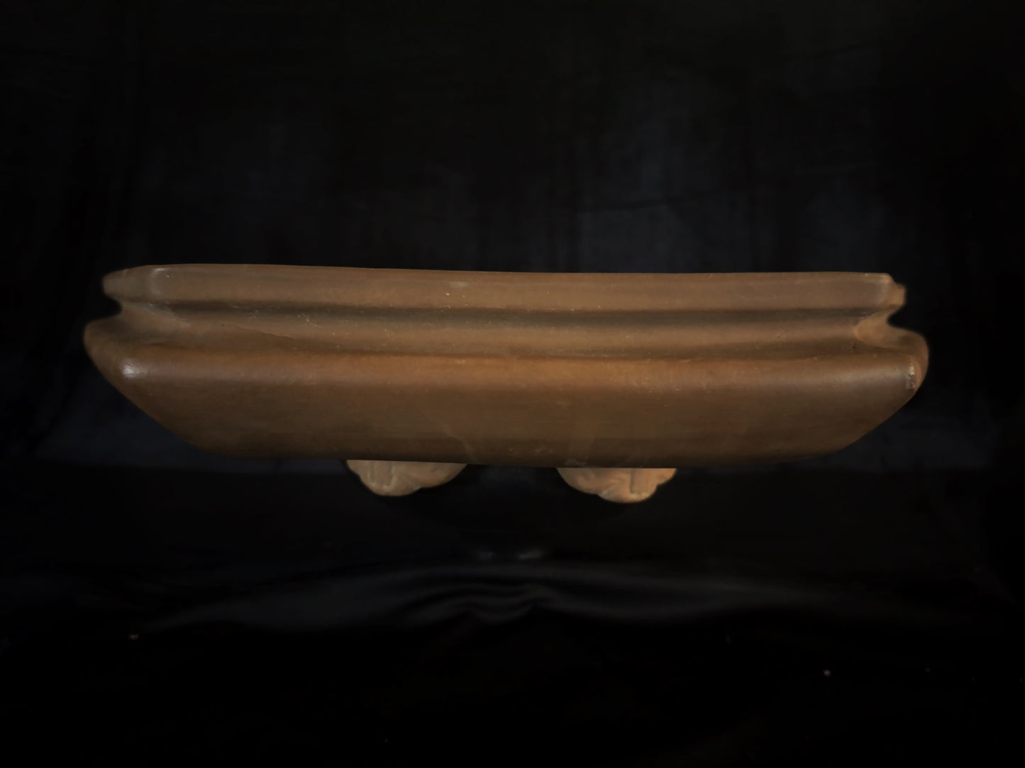 Antique Bonsai Pot – Taisho Era (1912–1926) – Watanabe Keizo (渡辺慶三), Tokoname (常滑) - 45cm Hexagonal