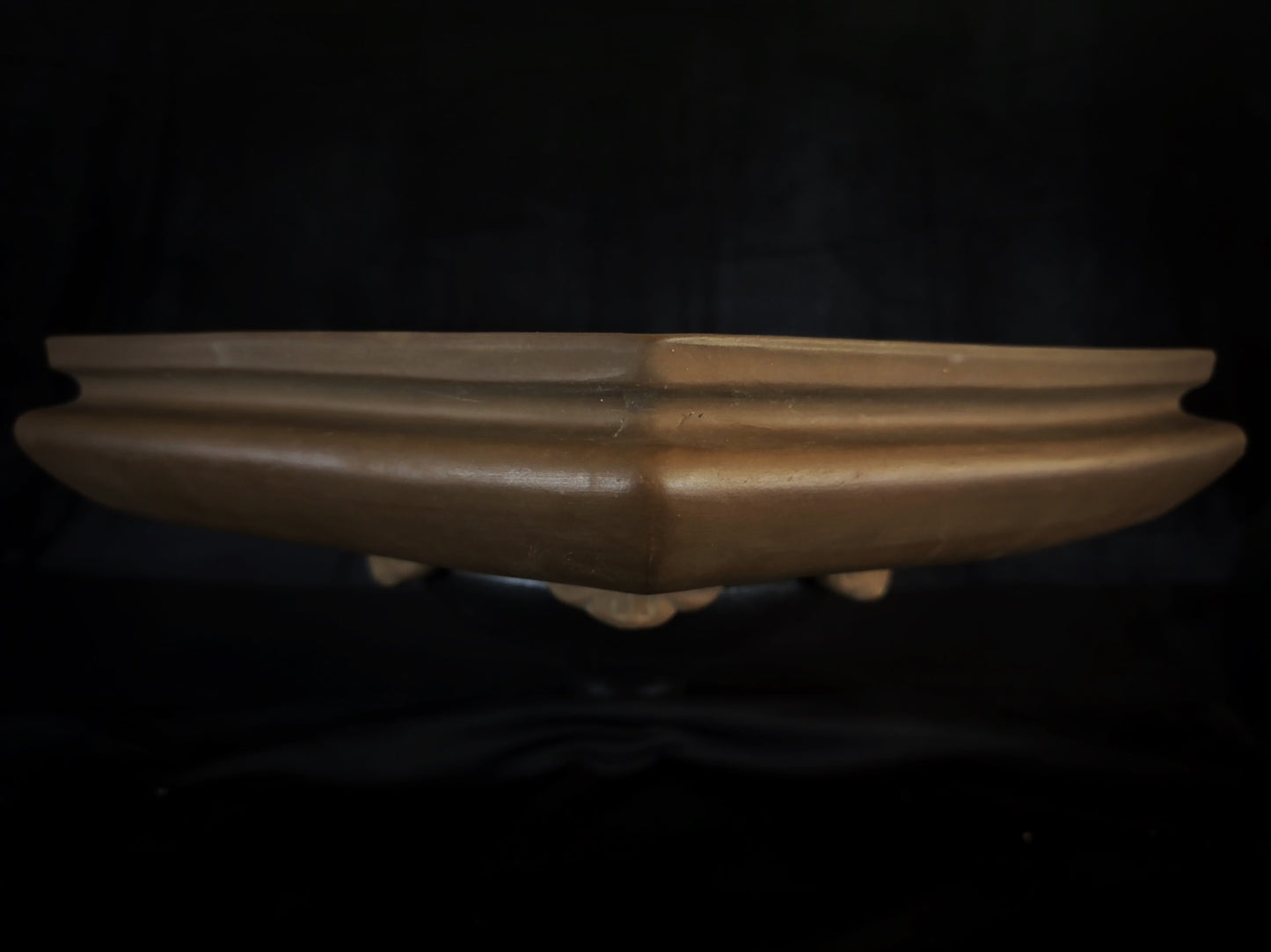 Antique Bonsai Pot – Taisho Era (1912–1926) – Watanabe Keizo (渡辺慶三), Tokoname (常滑) - 45cm Hexagonal