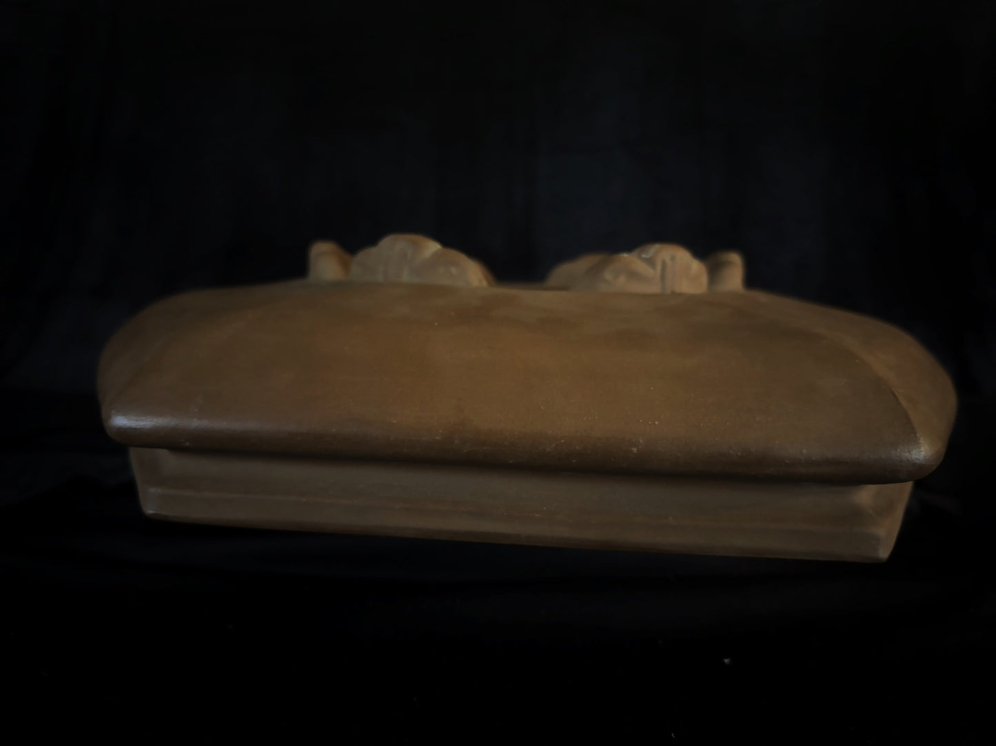 Antique Bonsai Pot – Taisho Era (1912–1926) – Watanabe Keizo (渡辺慶三), Tokoname (常滑) - 45cm Hexagonal