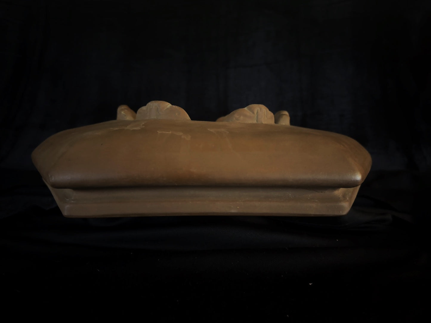 Antique Bonsai Pot – Taisho Era (1912–1926) – Watanabe Keizo (渡辺慶三), Tokoname (常滑) - 45cm Hexagonal