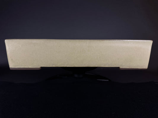YAMAAKI 3rd Generation (Kataoka Toshio) "爪描き"- 常滑-40.5cm Rectangular Cream Glazed
