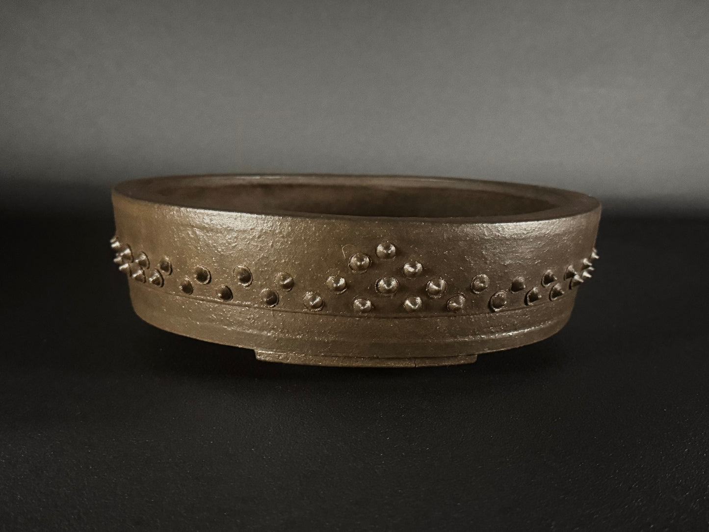 SYU-ZAN 舟山, (Suzuki Shinji 鈴木伸二) – 愛知県  – 26.0cm Round Drum Bonsai Pot On Hold!