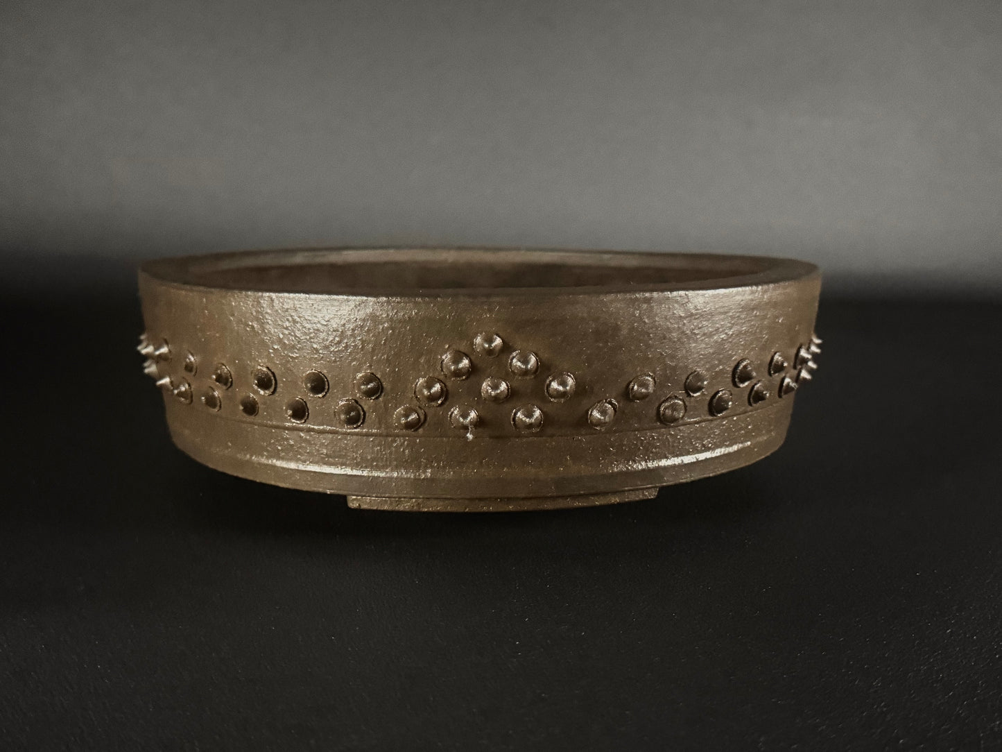 SYU-ZAN 舟山, (Suzuki Shinji 鈴木伸二) – 愛知県  – 26.0cm Round Drum Bonsai Pot On Hold!