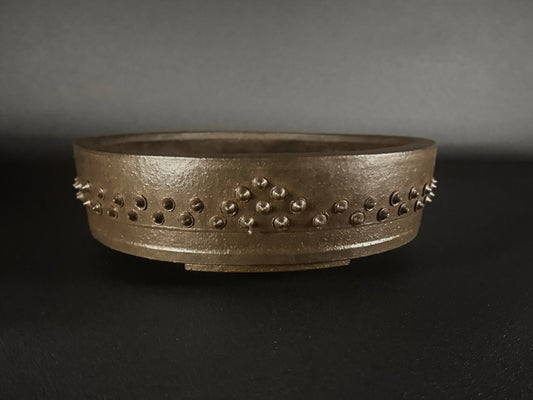 SYU-ZAN 舟山, (Suzuki Shinji 鈴木伸二) – 愛知県  – 26.0cm Round Drum Bonsai Pot On Hold!