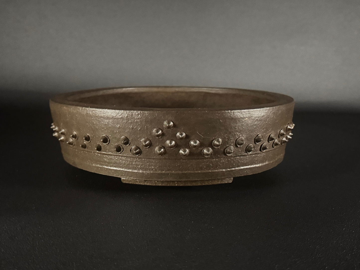 SYU-ZAN 舟山, (Suzuki Shinji 鈴木伸二) – 愛知県  – 26.0cm Round Drum Bonsai Pot On Hold!