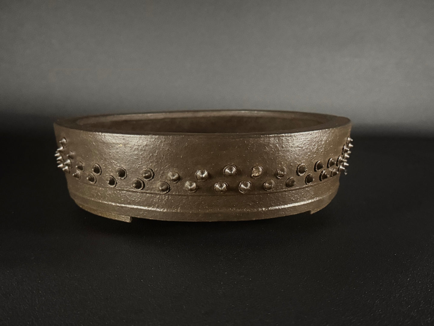 SYU-ZAN 舟山, (Suzuki Shinji 鈴木伸二) – 愛知県  – 26.0cm Round Drum Bonsai Pot On Hold!