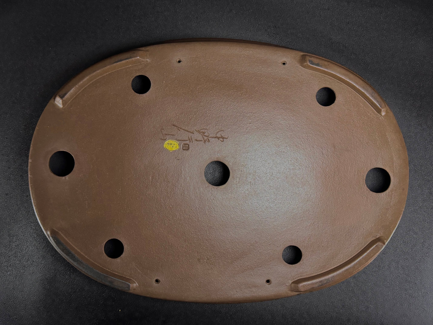 GYOZAN 1St Gen (Nakano Yukizyou “中野行常”) "Hand signed 爪描き" - 常滑 – 63.2cm Oval Unglazed (焼締め)Not for Sale!