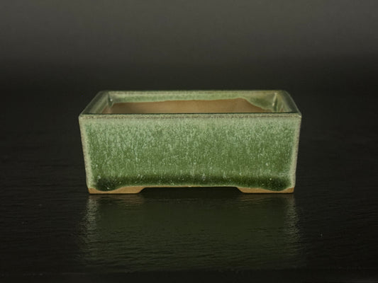 YOZAN  耀山Tokoname 9.2cm Rectangular Green Oribe Glaze