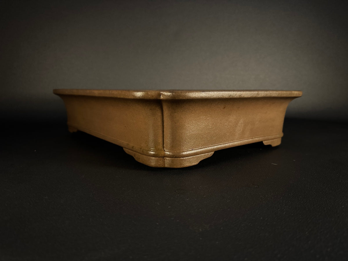 KEIZAN HISADA 久田桂山 – 2nd Generation 二代 – Hisada Sadao 久田貞雄 – Seal only 印のみ - 常滑 - 47.0cm Rectangular Flared-Corners 隅張り長方形 – Unglazed 無釉