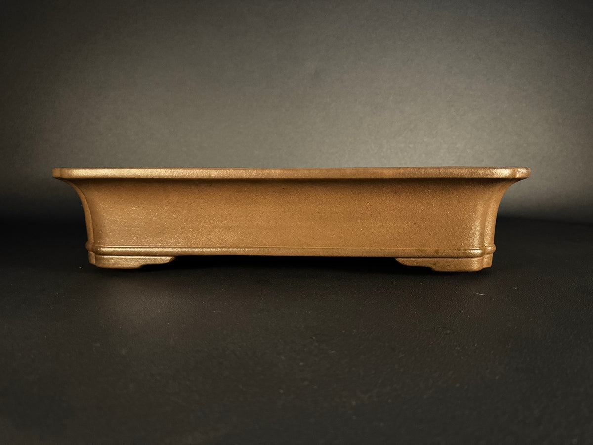 KEIZAN HISADA 久田桂山 – 2nd Generation 二代 – Hisada Sadao 久田貞雄 – Seal only 印のみ - 常滑 - 47.0cm Rectangular Flared-Corners 隅張り長方形 – Unglazed 無釉
