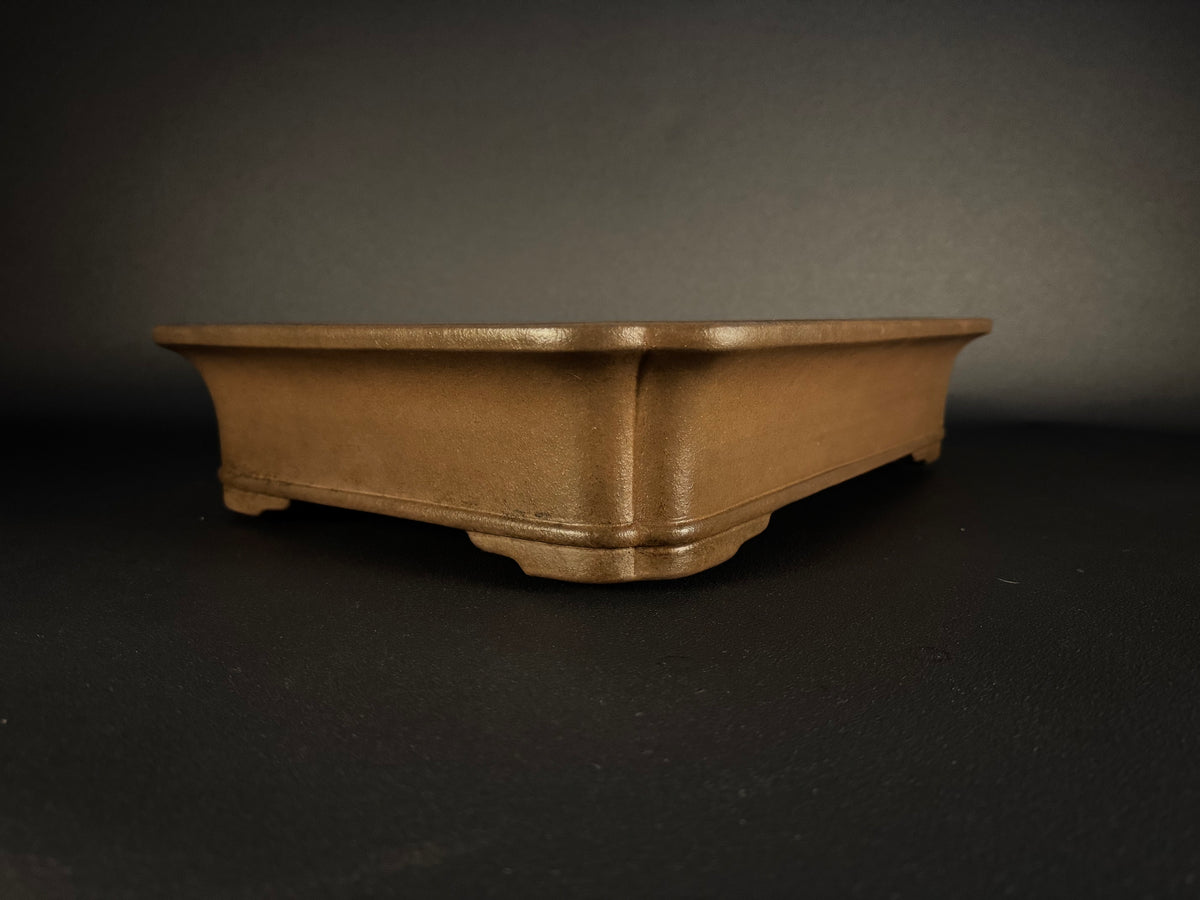 KEIZAN HISADA 久田桂山 – 2nd Generation 二代 – Hisada Sadao 久田貞雄 – Seal only 印のみ - 常滑 - 47.0cm Rectangular Flared-Corners 隅張り長方形 – Unglazed 無釉