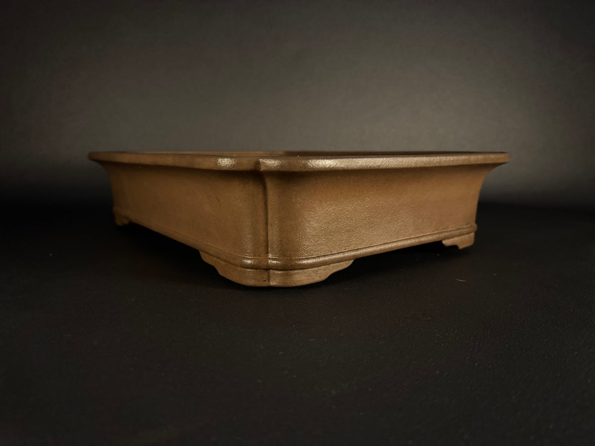 KEIZAN HISADA 久田桂山 – 2nd Generation 二代 – Hisada Sadao 久田貞雄 – Seal only 印のみ - 常滑 - 47.0cm Rectangular Flared-Corners 隅張り長方形 – Unglazed 無釉